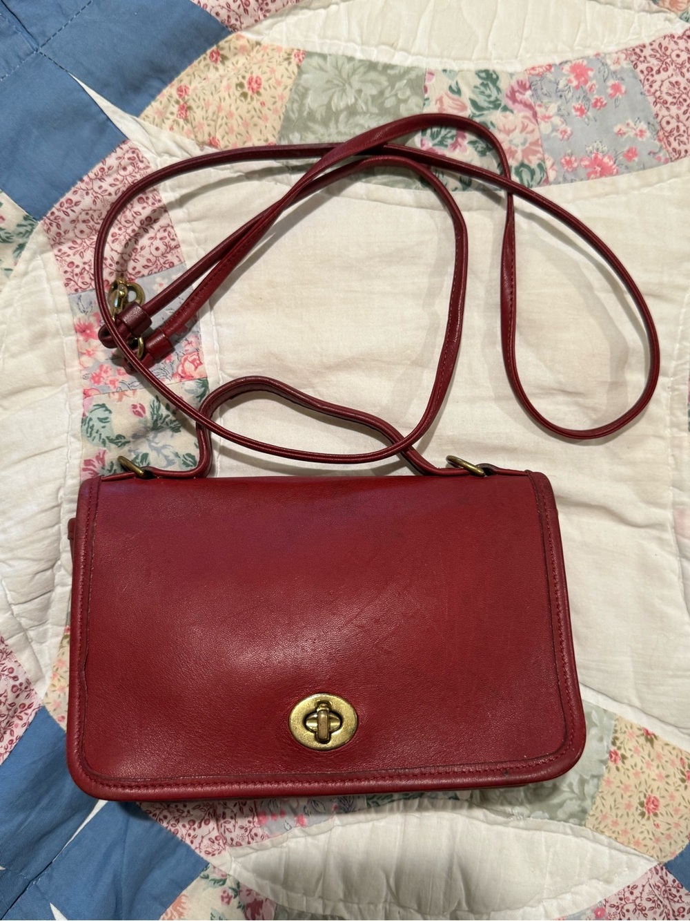 Vintage Red 90s Coach Casino Bag